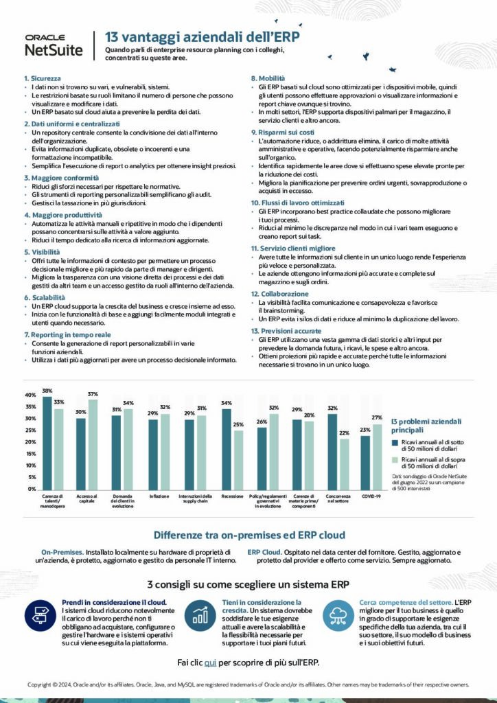 I vantaggi aziendali di un sistema ERP